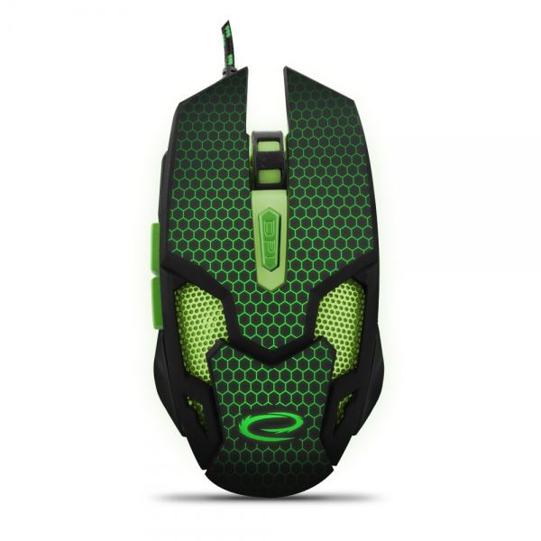ESPERANZA MYŠ KABEL. GAMING LED 6D OPT. USB COBRA ZELENÁ