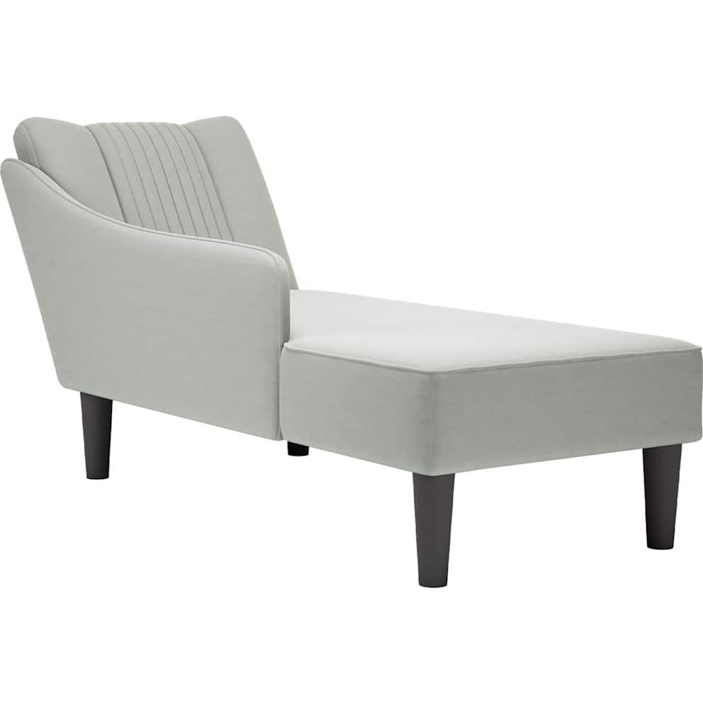 Fotel társalgó jobb kartámasszal világosszürke bársony (4009792)