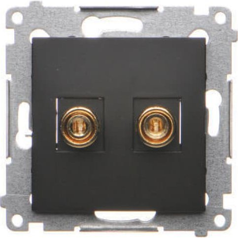  Kontakt-Simon Simon 54 Gniazdo głośnikowe pojedyncze (moduł). Przekrój przewodów dla wyjścia do 6 mm2 czarny mat DGL2.01/49