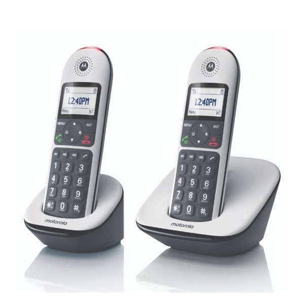 Motorola telefon készülék (vezeték nélküli, 2 kézibeszélő, kijelző, DECT) FEHÉR (CD5002)