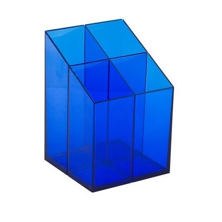 ICO Szögletes írószertartó - Áttetsző kék (9570009001)