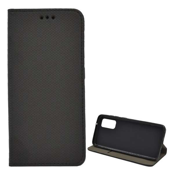 Tok álló, bőr hatású (FLIP, oldalra nyíló, asztali tartó funkció, rombusz minta) FEKETE [Samsung Galaxy S20 5G (SM-G981U)] (5996457941186)