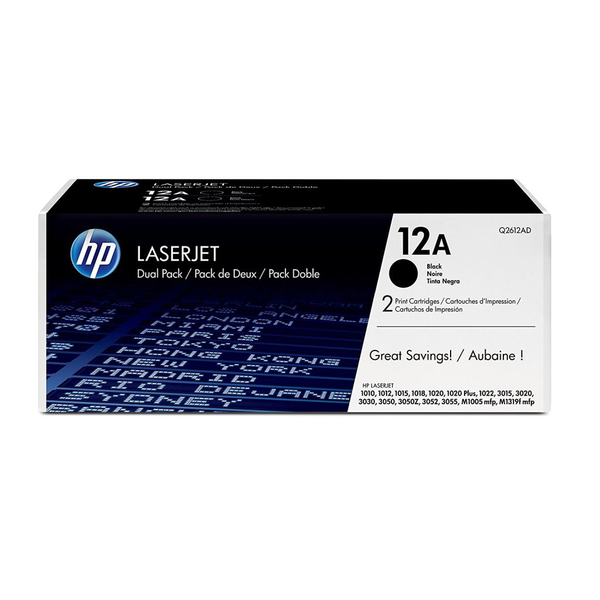 HP 12A 2-pack Black Original LaserJet Toner Cartridges tonerová náplň 2 kusů Černá