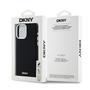 DKNY iPhone 15 Pro Max MagSafe Fém LOGO keménykeretes Szilikon Telefon tok - Fekete