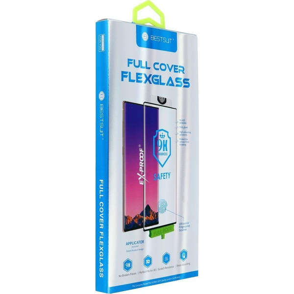  Partner Tele.com Szkło hartowane Flexible Nano Glass 5D Full Glue - do Samsung Galaxy S20FE czarny (Hot Bending) - działający czytnik