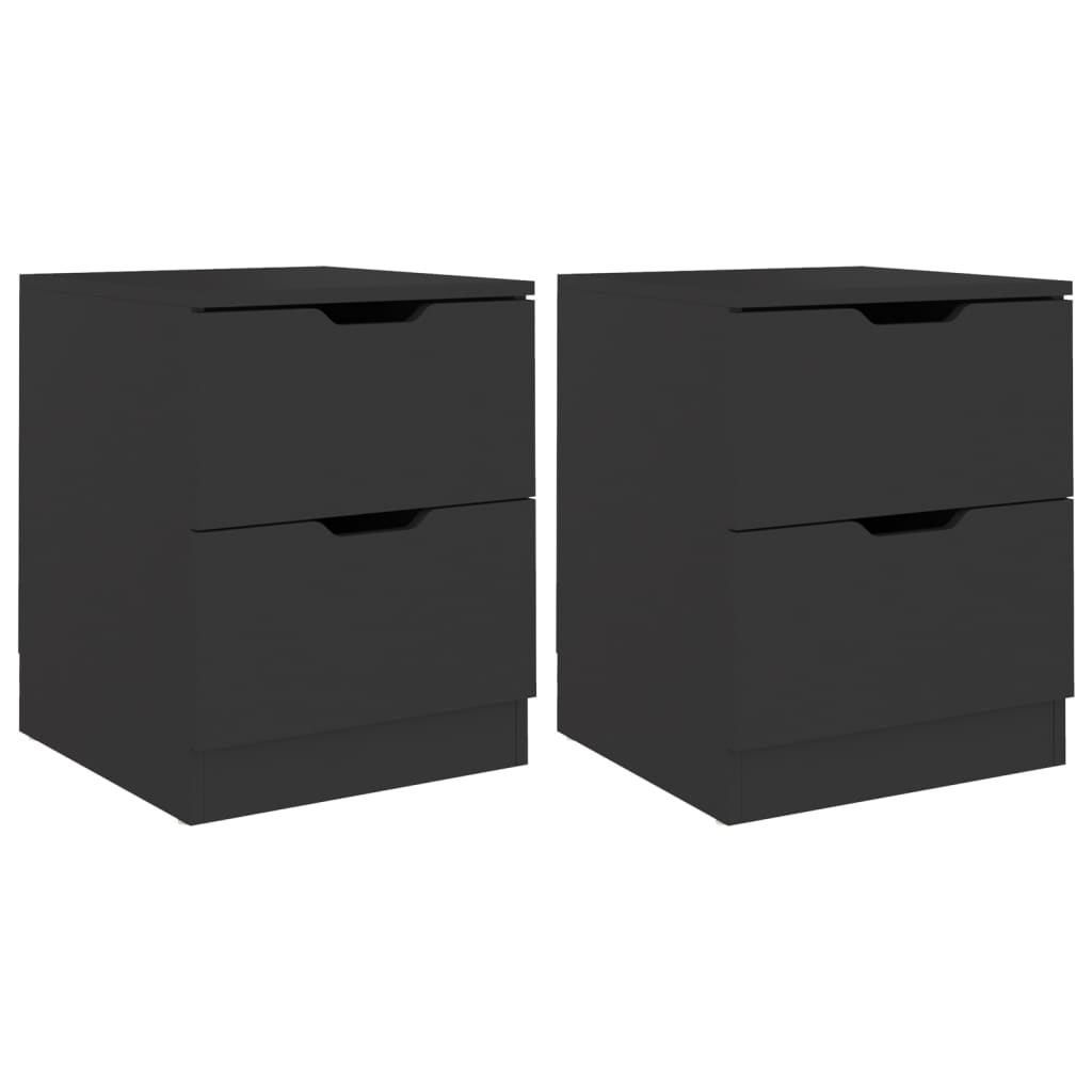 2 db fekete forgácslap éjjeliszekrény 40 x 40 x 50 cm (326726)