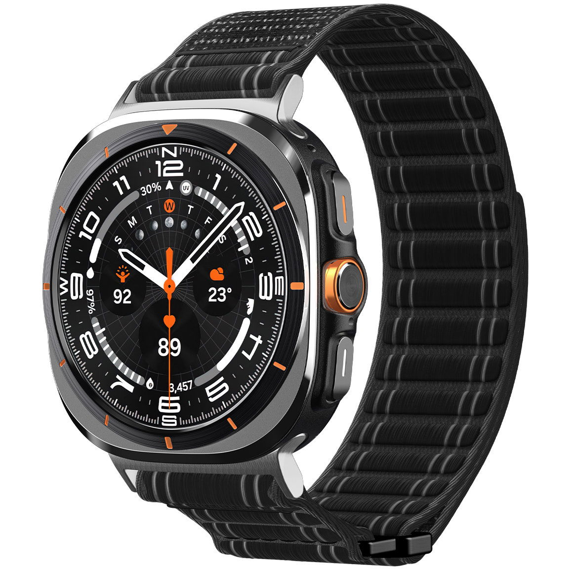 Spigen Fabric Band Hook And Loop Samsung Galaxy Watch Ultra 47mm szíj - fekete (AMP10146)