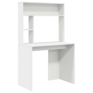 Asztal polcokkal tárolóval Fehér 91 x 50 x 149 cm Faanyag