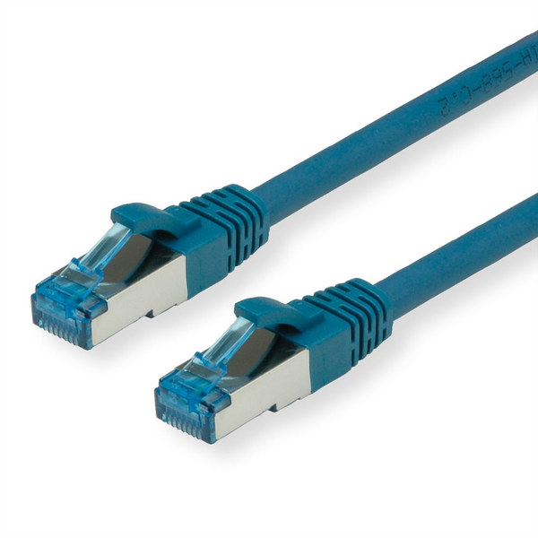 VALUE Patchkabel Cat.6A (Class EA) S/FTP (PiMF), LSOH, blau, 0,3 m