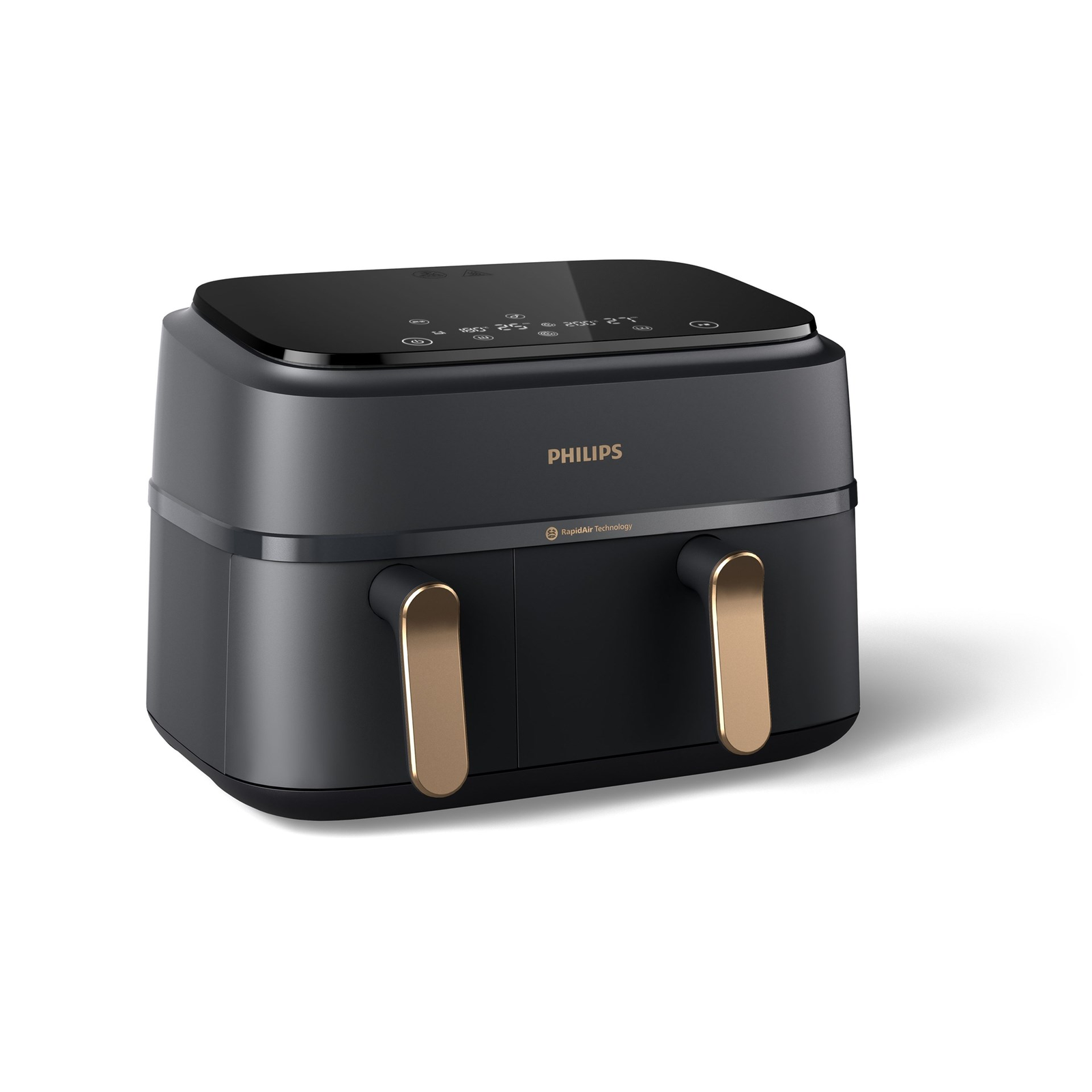 Philips 3000 series NA352/00 fritéza Dvojitý 9 L Samostatný 2750 W Teplovzdušná fritéza Uhlie, Medená, Šedá (NA352/00)