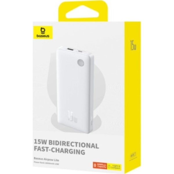 BASEUS Airpow Lite Power Bank 10000mAh PD 15W fehér