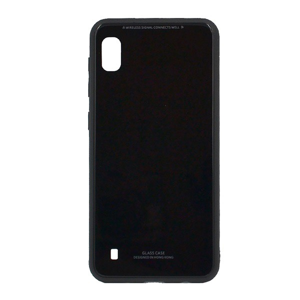 Műanyag telefonvédő (közepesen ütésálló, üveg hátlap) FEKETE [Samsung Galaxy A10 (SM-A105F)] (5996457869657)