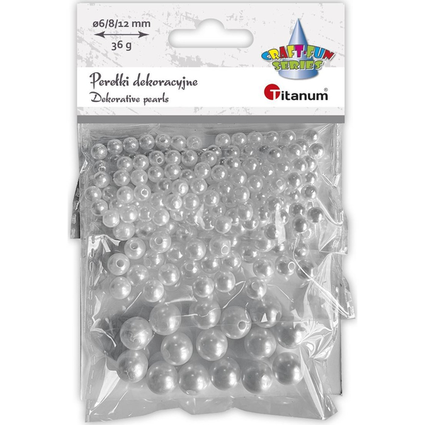 Teka Koraliki plastikowe perełki białe 36g
