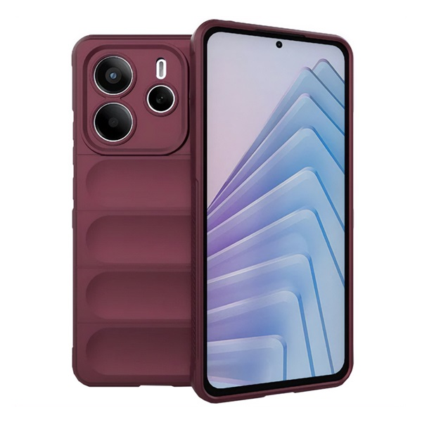 Szilikon telefonvédő (ütésállóság, kameravédő, 3D) BORDÓ Xiaomi Redmi Note 14 5G "Gigapack csomagolás" (GP-166721)