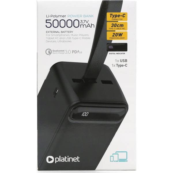 Platinet PMPB5020B 50000mAh PowerBank Black