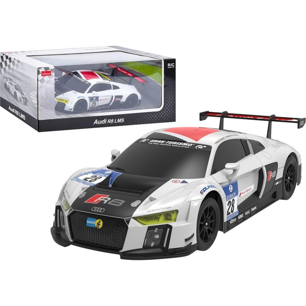 R/C 1_24 Távirányítású AUDI R8 LMS Sportkocsi Fekete-fehér