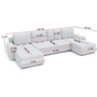 TOKIO III kinyitható sarokkanapé, U alakú, szín - szürke / fehér