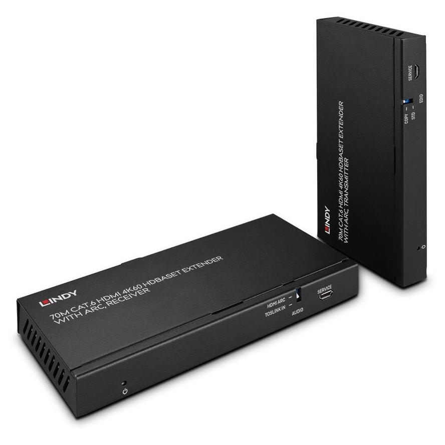 Lindy 38349 audió/videó jeltovábbító AV adó- és vevőegység Fekete (38349)