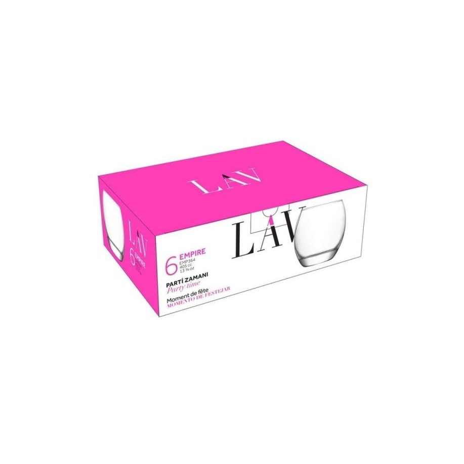 LAV Empire Whisky 405ml Whiskys üveg pohár szett 6 darabos (LV-EMP364F)