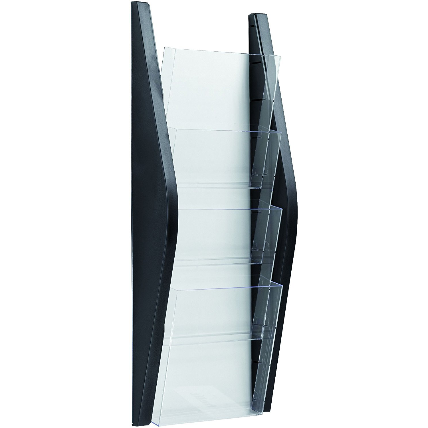 Helit A4 4 rekeszes fali katalógustartó - Fekete (H6270195)