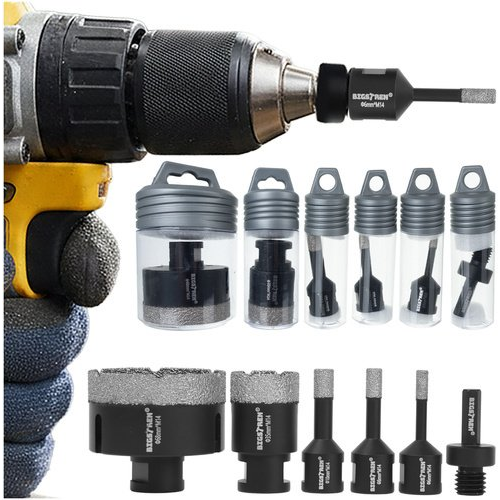 Sada diamantových děrovacích korunek Bigstren M14 6-68 mm + adaptér 6 kusů