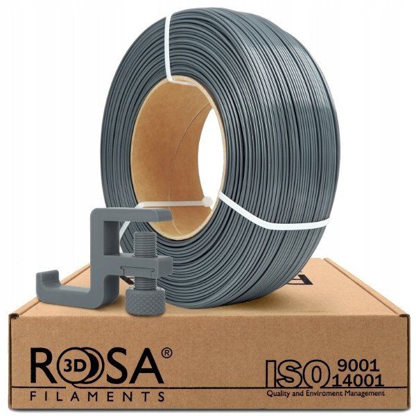 3D plastikas PCTG pilkas 1.75mm 1kg refill pakuotė Rosa3D