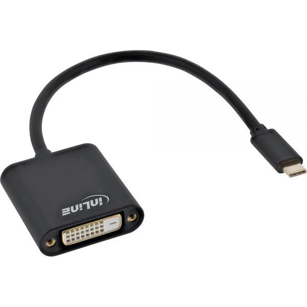 InLine 64103B video átalakító kábel 0,2 M USB C-típus DVI-D Fekete (64103B)