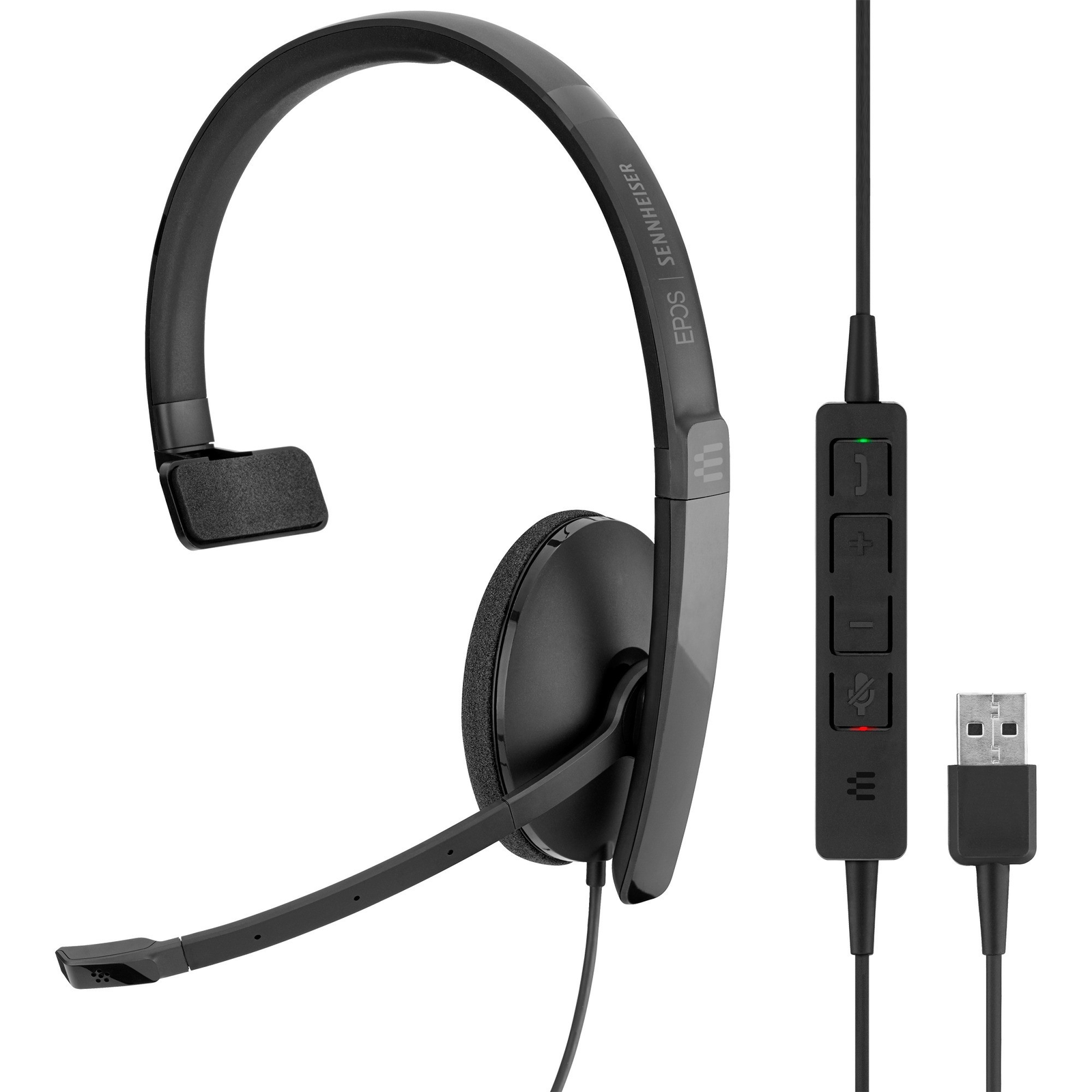 EPOS | SENNHEISER ADAPT 130 USB Slúchadlá s mikrofónom Kábel Pres hlavu Hovor / hudba USB Typ-A Čierna (508314)