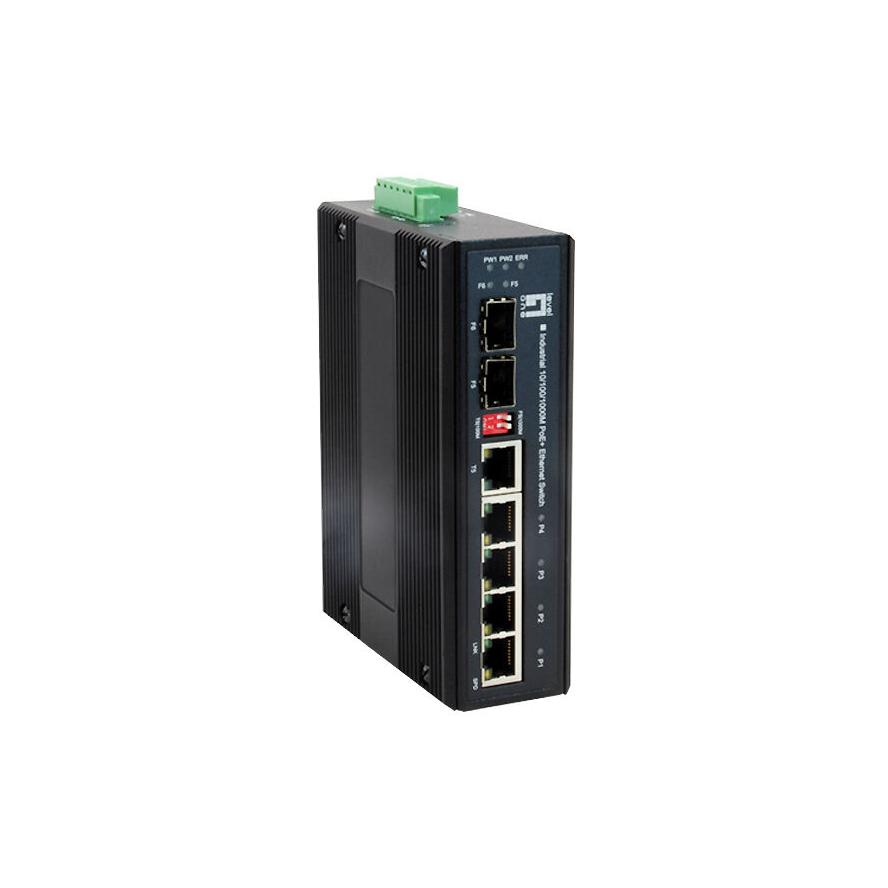 LevelOne IES-0620 hálózati kapcsoló Gigabit Ethernet (10/100/1000) Ethernet-áramellátás (PoE) támogatása Fekete (IES-0620)