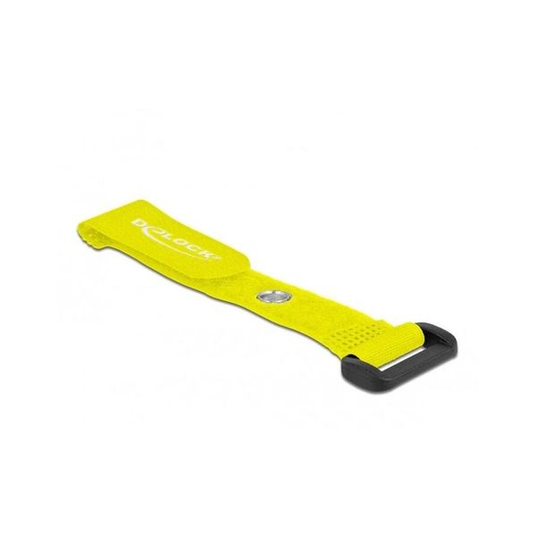 Delock Befűzős kábelkötegelő tépőzárral és szorító karikával hossza 150 mm, szélessége 20 mm, 5 db.