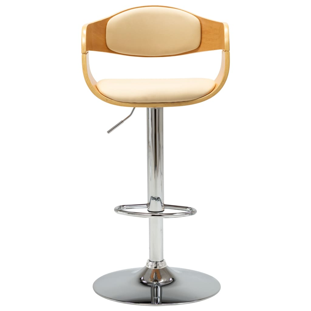 krémszínű hajlított fa és műbőr bárszék (283120)