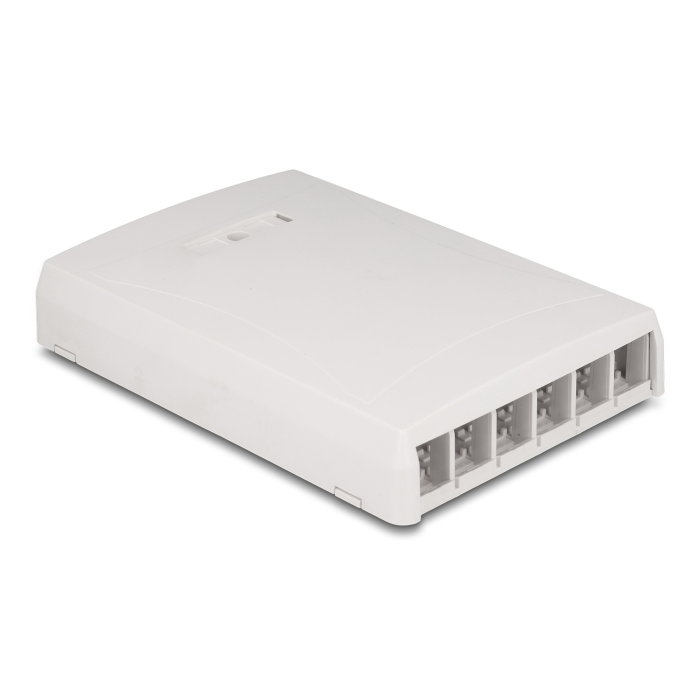 Delock Keystone felületre szerelt doboz felületre szerelt, 6 portos fehér (67054) (67054)