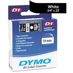 DYMO "D1" Feliratozógép szalag 19 mm x 7 m fehér-fekete (45811) (45811)