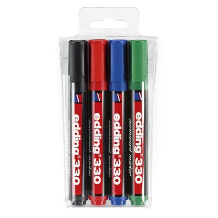Edding 330 1-5mm Alkoholos marker készlet 4 db - Vegyes (7580018004)