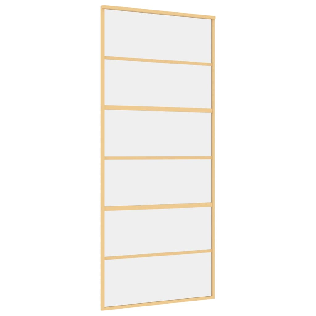 aranyszínű átlátszó ESG üveg és alumínium tolóajtó 90 x 205 cm (155161)