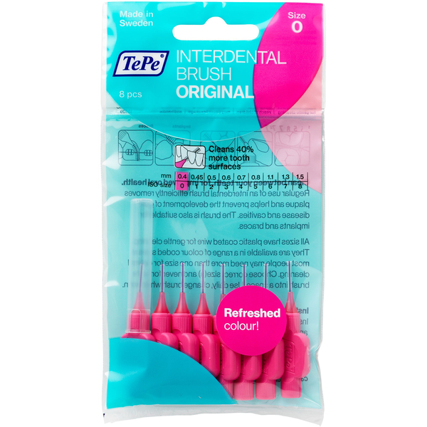 TEPE Interdental fogkefe (0,4mm/8 db) normál-pink színű
