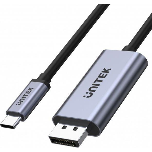 Unitek V1409A USB-C Displayport Fekete, Szürke Csatlakozó Átalakító (V1409A)