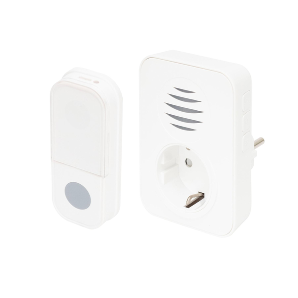 Home vezeték nélküli csengő, elemes nyomógomb, max 150m hatótáv, 38 dallam, IP44 nyomógomb (DBA1101AC)
