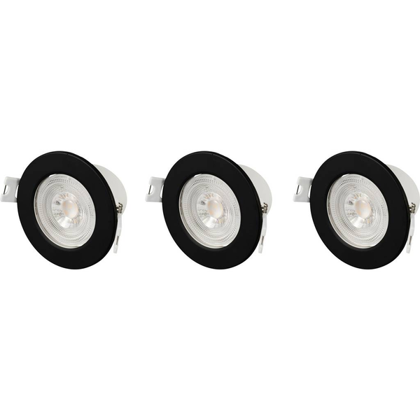 Sygonix LED-es beépíthető lámpa 3 részes készlet LED LED 5.5 W Fekete (SY-6418010)