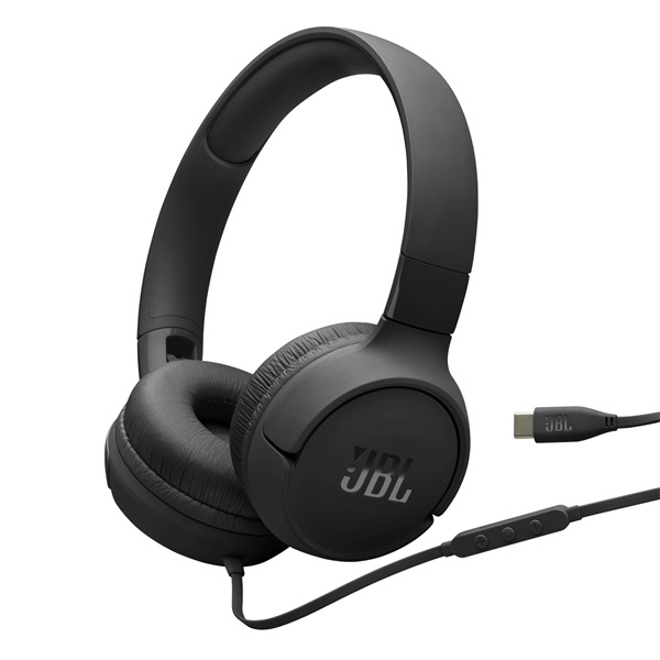 Drátová sluchátka JBL Tune 520C USB-C přes uši mikrofon černá