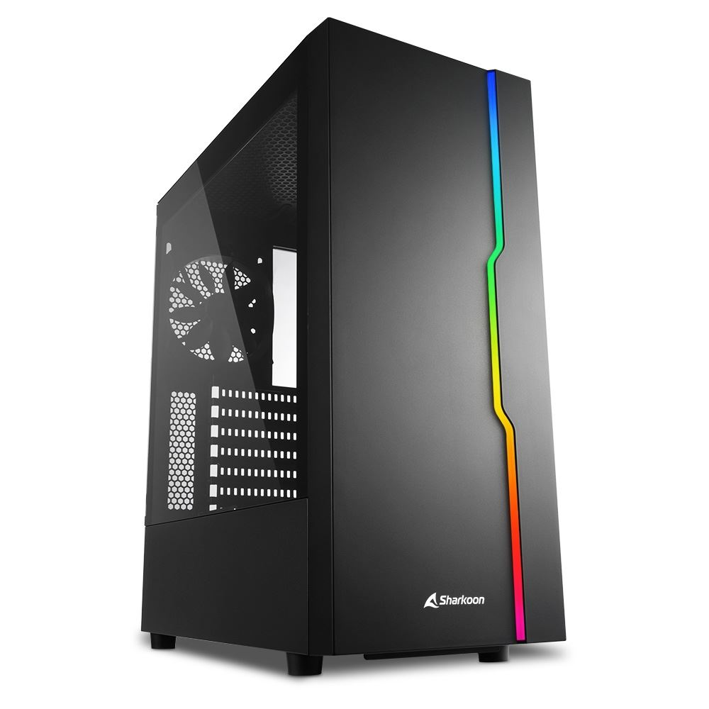 Sharkoon RGB Slider táp nélküli ablakos ház fekete (4044951029846) (4044951029846)