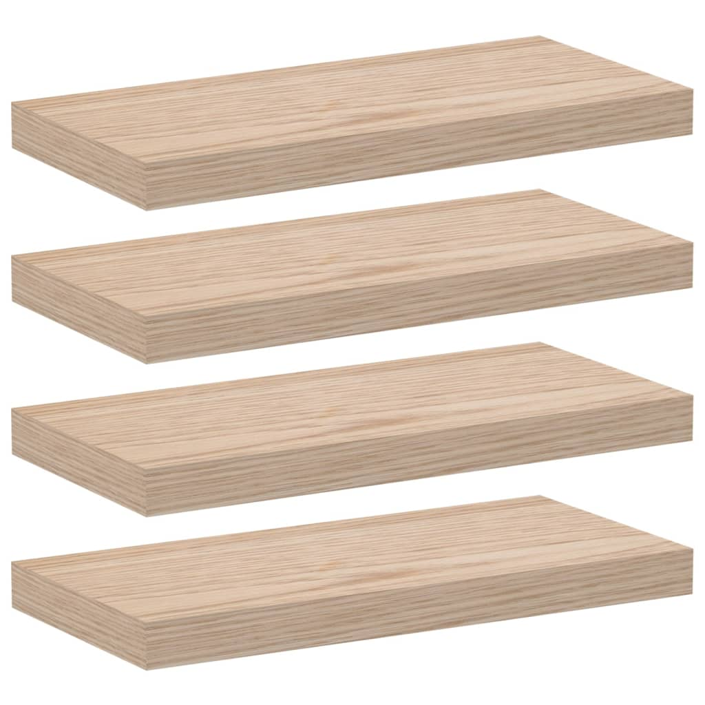 4 db szerelt fa függőpolc 50 x 23,5 x 4 cm (4010687)