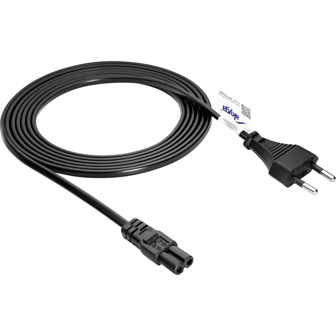 Akyga AK-RD-02C 220V Hálózati tápkábel 3m - Fekete (AK-RD-02C)