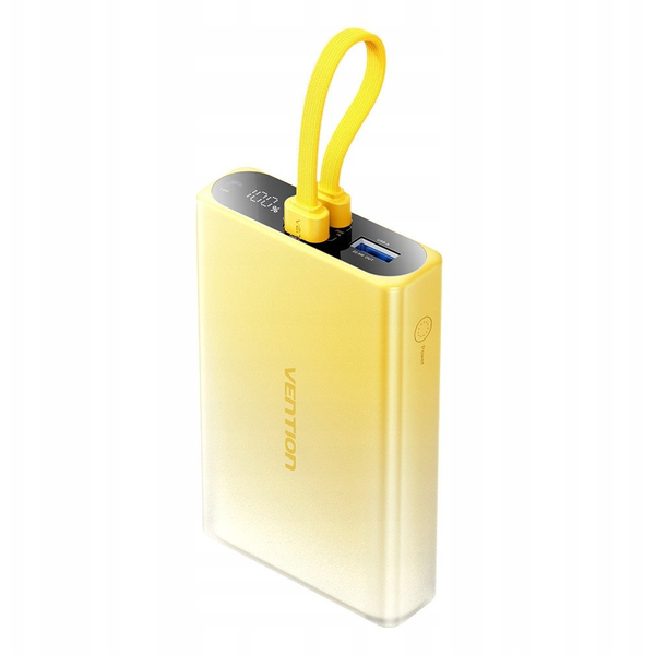Vention 10000 mAh Power Bank 22.5W USB-C Lightning sárga