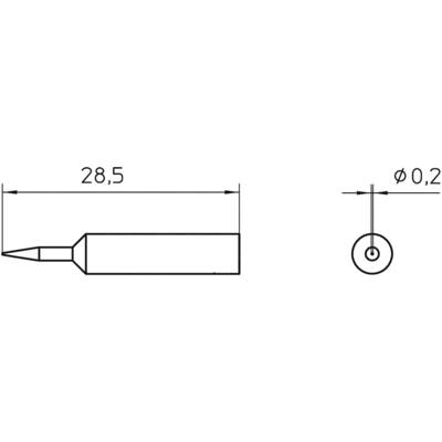 Pákahegy WXP 65-höz, hegyes 0,2 mm, Weller XNT 1S (T0054485299)