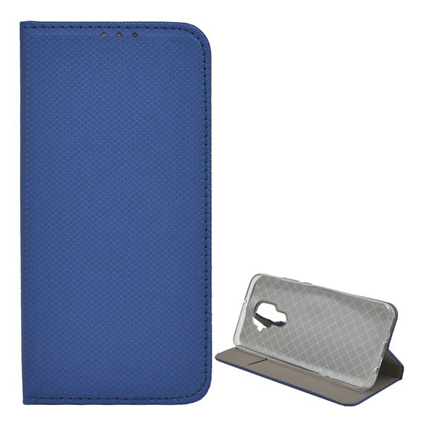 Tok álló, bőr hatású (FLIP, oldalra nyíló, asztali tartó funkció, rombusz minta) SÖTÉTKÉK [Huawei Mate 30 Lite (Nova 5i Pro)] (5996457909650)