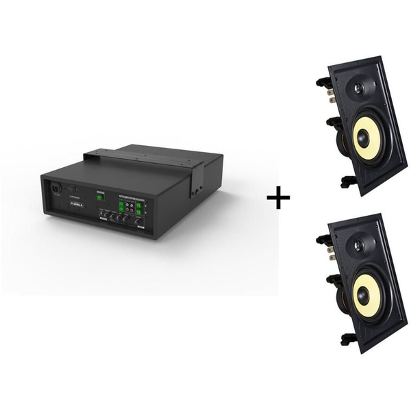 Vivolink Audiopack Subwoofer + 2 x premium in-wall speakers (Limited Bundle Pack Offer) Sort Ledningsført 110 W