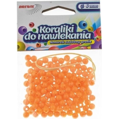  BREWIS Koraliki do nawlekania BREWIS 6mm K6-4 pomarań. Brewis