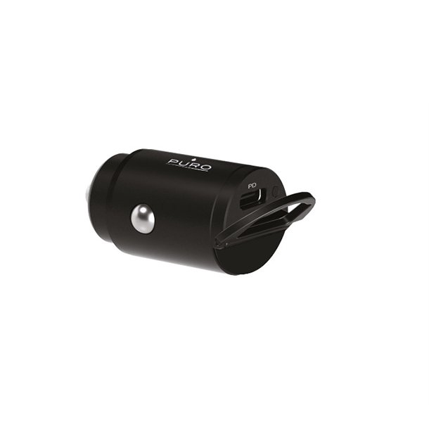 Puro Mini Autós Töltő 1xUSB-C Csatlakozással 20W - Fekete (8018417440861)