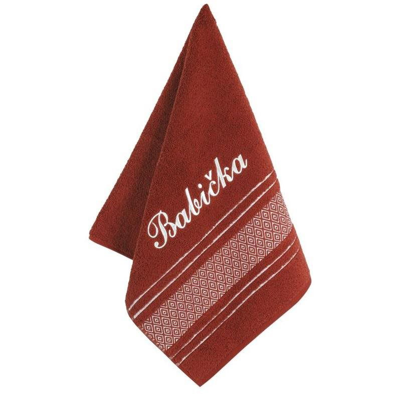 BELLATEX s. r. o. Terry towel 50 × 100 mosaic 123/051 with embroidery Grandma (9572)